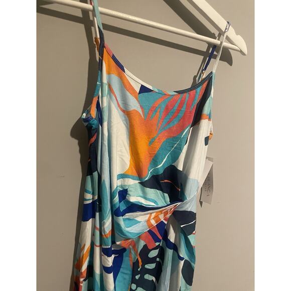 La Blanca NWT Coastal Palms Dress Women's Med Ice Blue Midi Beach Cover Up$119 - Picture 3 of 5